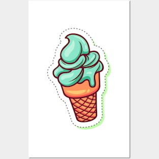 ice cream stickers Posters and Art